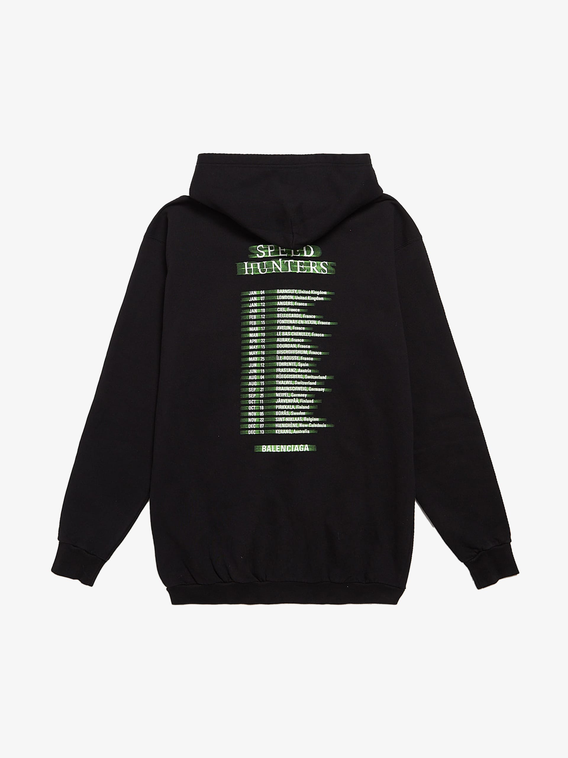 BALENCIAGA SPEED HUNTERS パーカー Balenciaga Black Speed Hunters Printed Zipped Cotton Hoodie