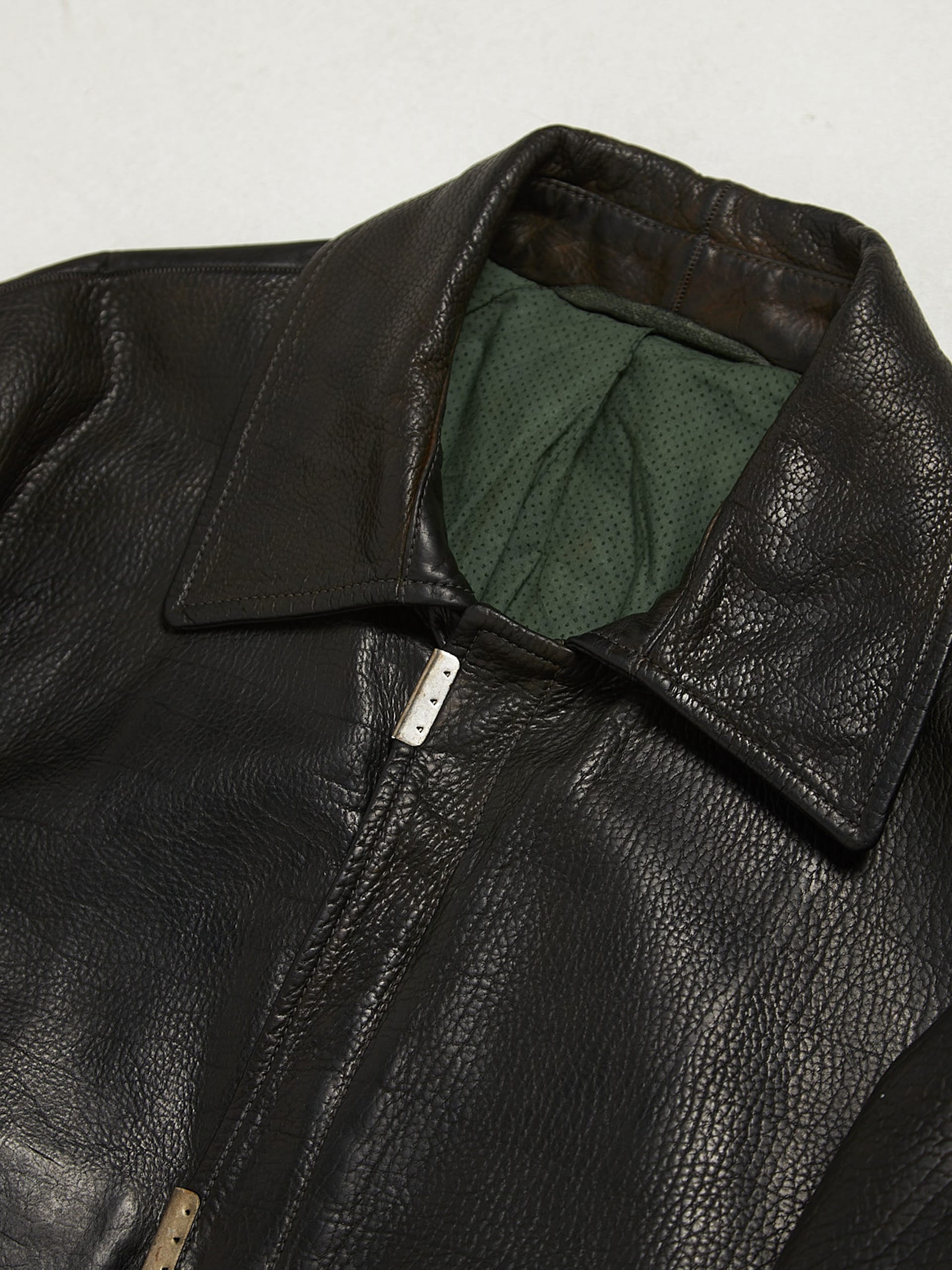 Carol Christian Poell Black Rubber Drip Bizon Leather Zipped Jacket