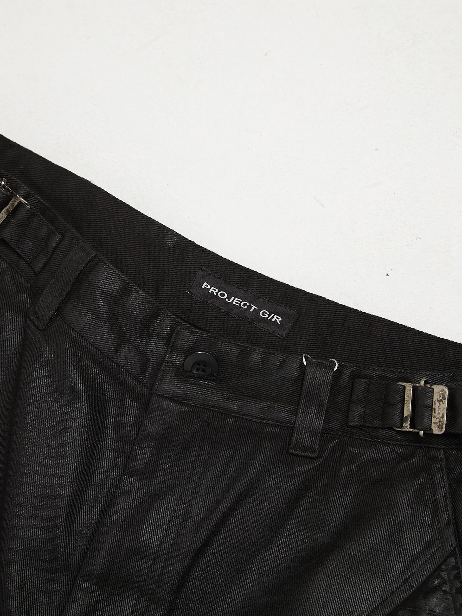 Project GR Black Coated Biker Armoured Cotton Jeans