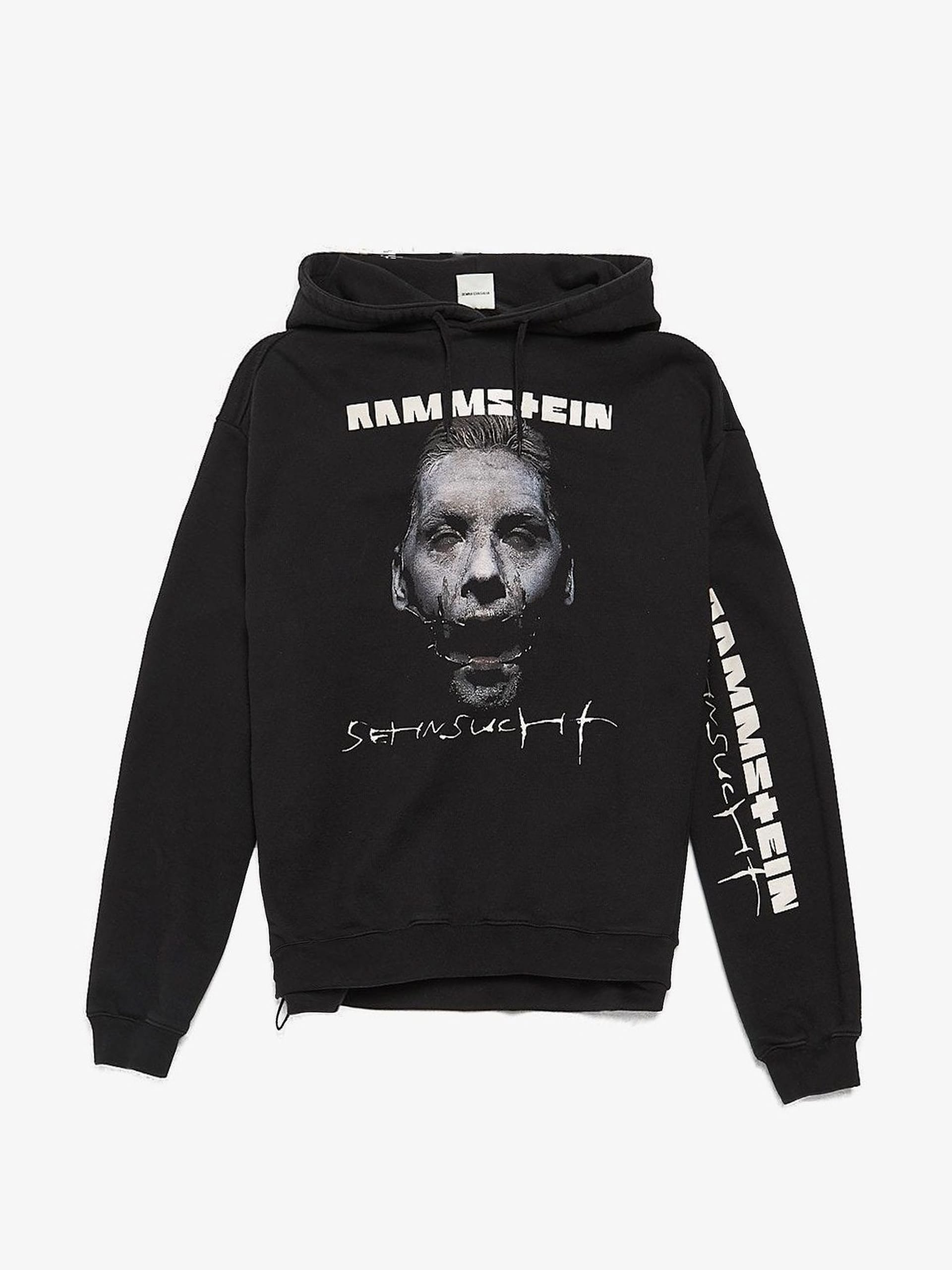 新品 VETEMENTS ラムシュタイン パーカー HOODIE Vetements Black Rammstein Printed Cotton Blend Hoodie