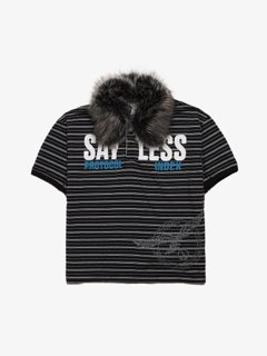 Protocol Index Fur Collar Stripe Shirts Cotton Polo